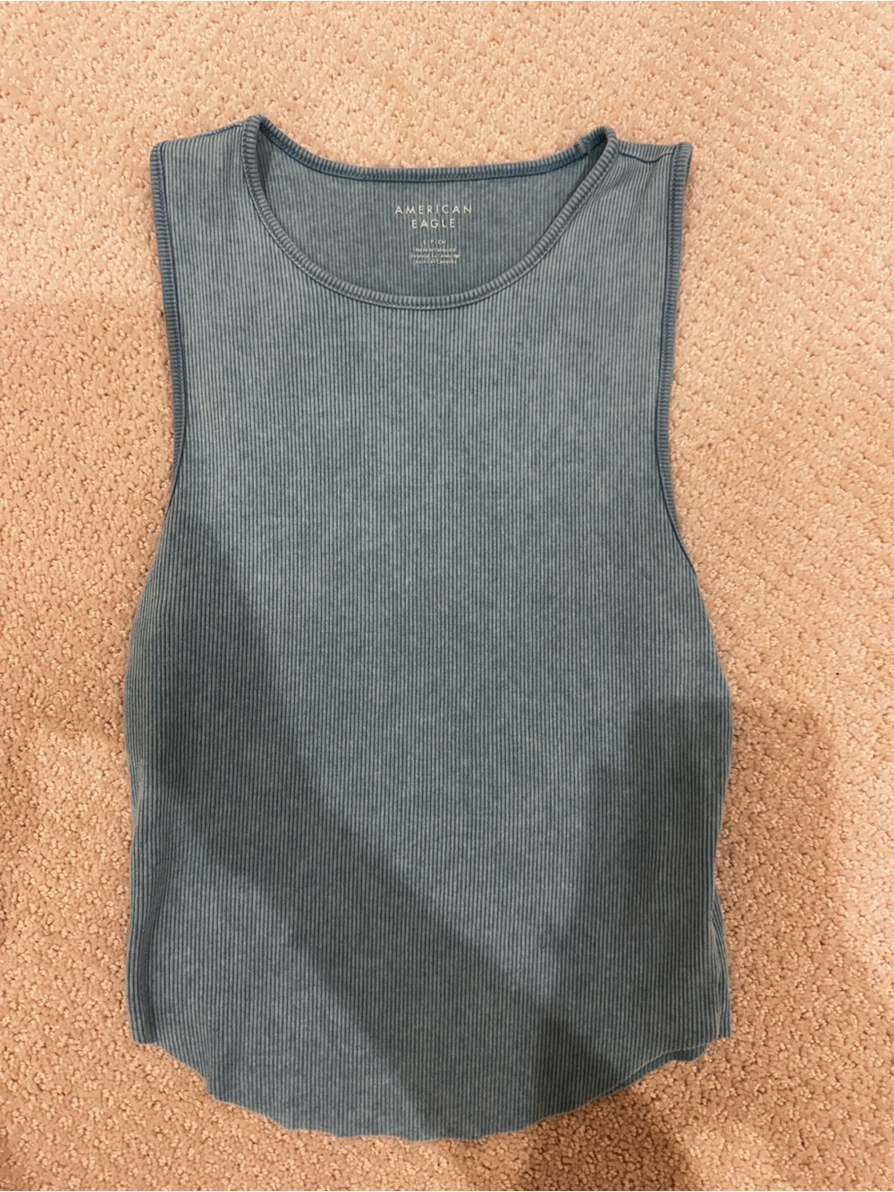American Eagle Outfitters Ribbed Tank Top in Slate Blue